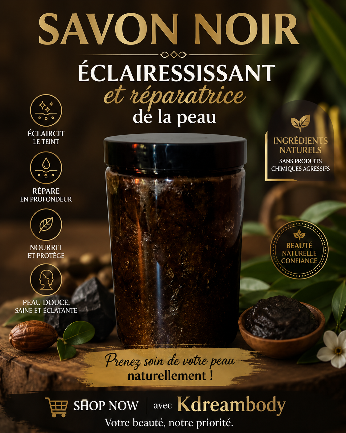 Savon eclairessissant
